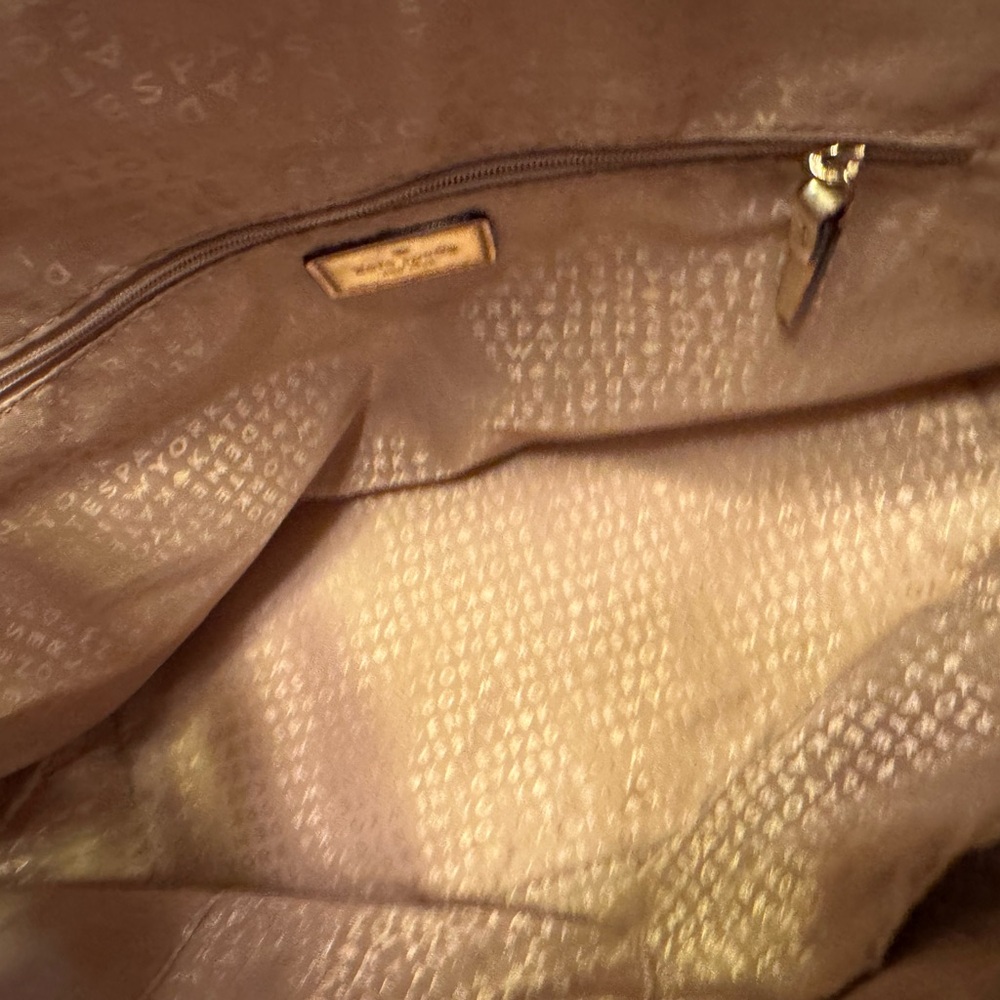 Retro Kate Spade New York Gold Metallic Tote Bag Purse RARE Handbag - Picture 12 of 16
